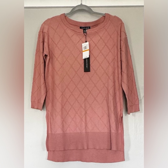 Cable & Gauge Tops - Cable & Gauge Blush Diamond Knit Sweater